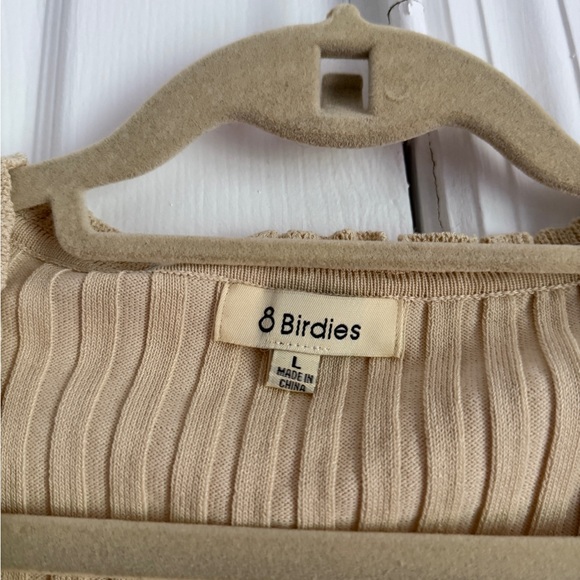 Birdies Cream Ribbed Ruffle Blouse - Picture 2 of 3